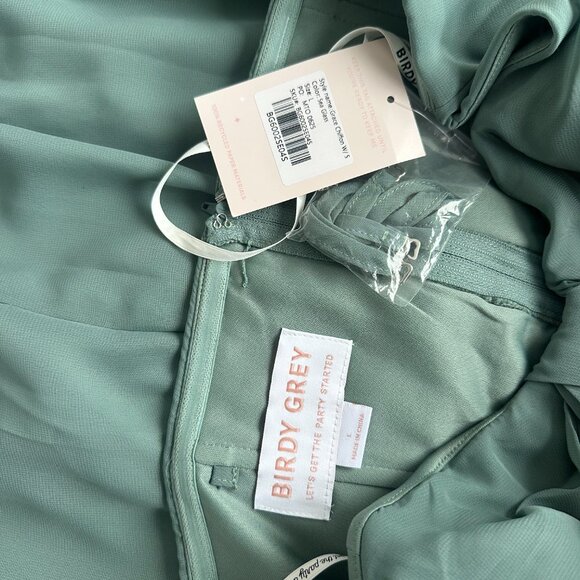 Birdy Grey Grace Dress in Chiffon Sea Glass Size L - Picture 9 of 11